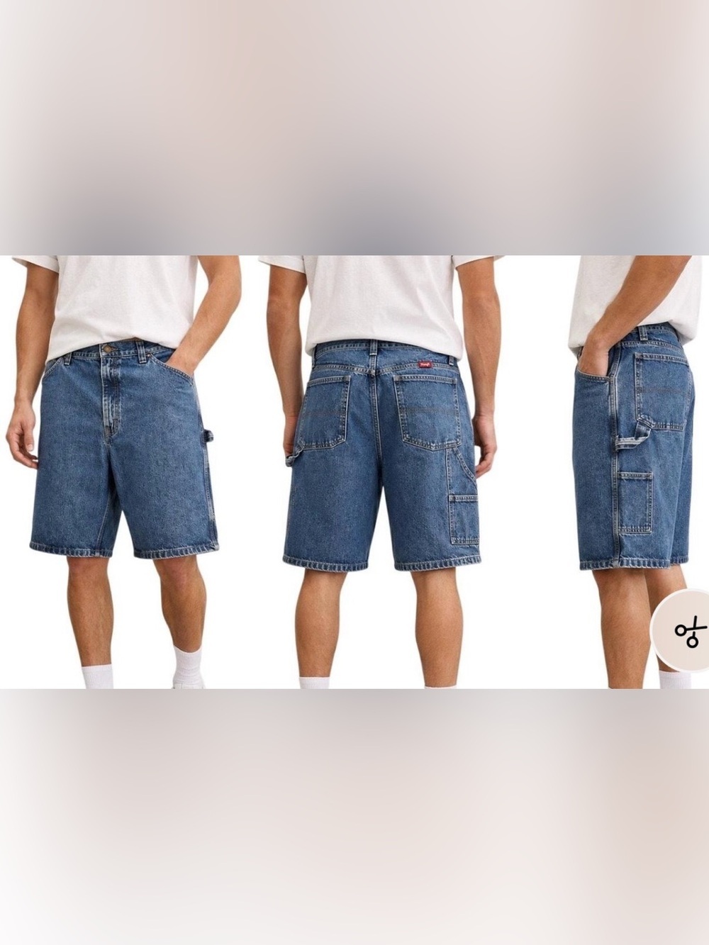 wrangler carpenter Denim Jean shorts Sz 38 Pockets Med Wash Classic Everyday